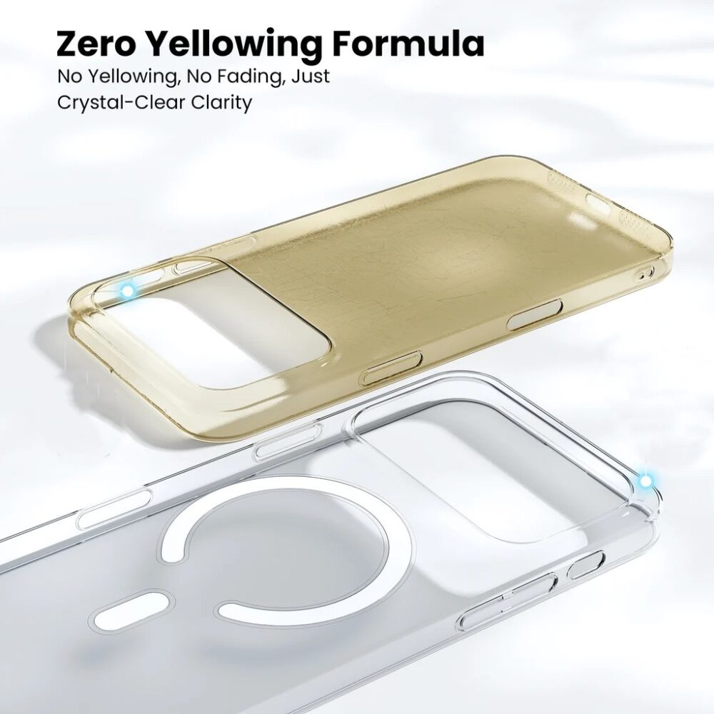 2 Crystal Clear Anti Yellow Mag Safe Back Cover for Apple iPhone 17 Pro Max
