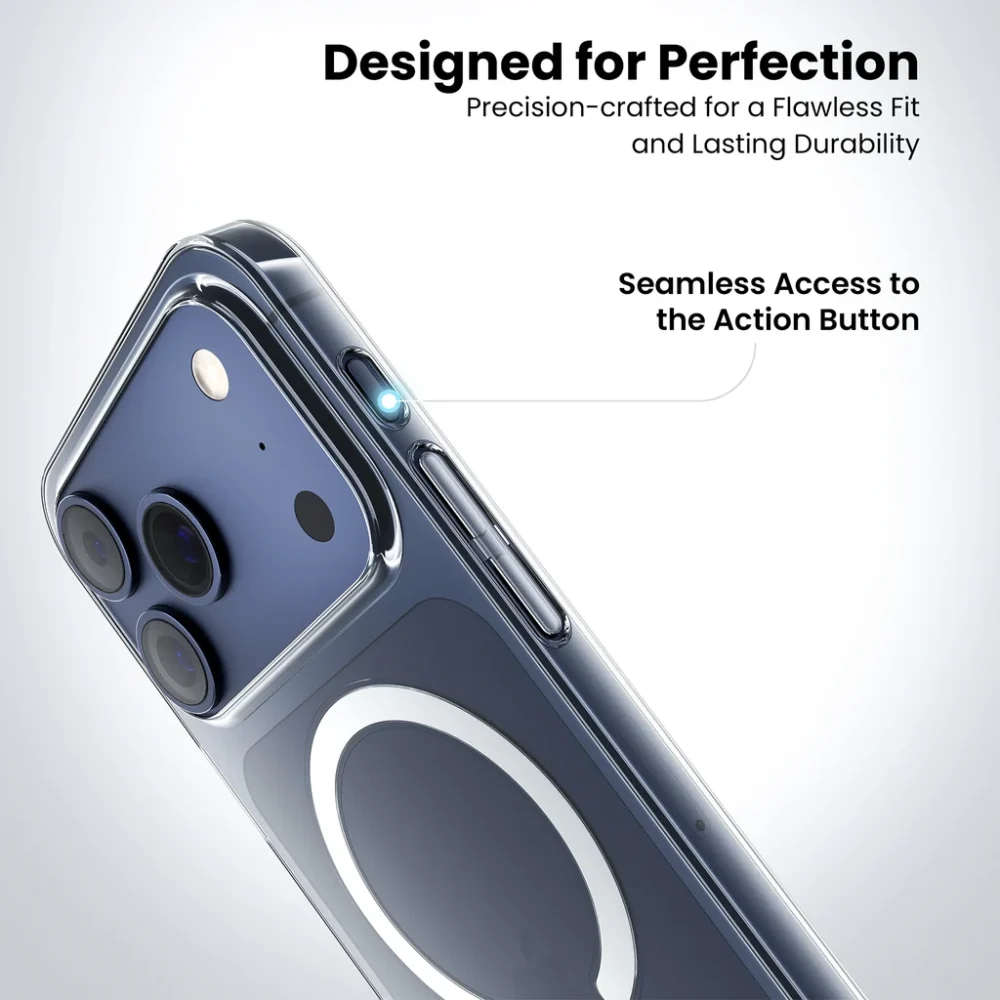 5 Crystal Clear Anti Yellow Mag Safe Back Cover for Apple iPhone 17 Pro Max